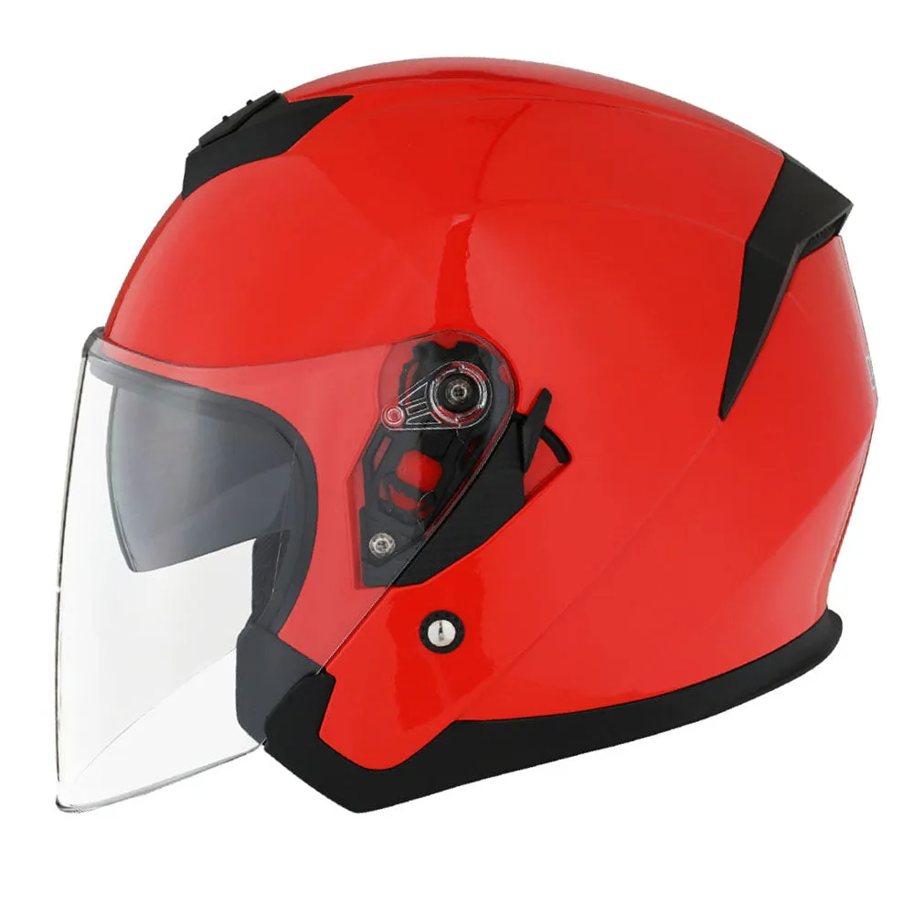 1Storm Motorcycle Open Face Helmet Scooter Classical Knight Bike Dual Lens/Sun Visor   Motorcycle Bluetooth Headset: HJK526