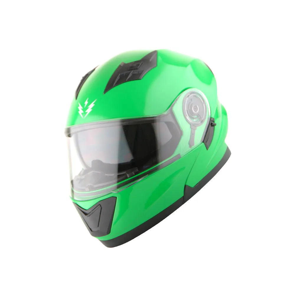 1Storm New Motorcycle Bike Modular Full Face Helmet Dual Visor Sun Shield with LED Tail Light   Motorcycle Bluetooth Headset: Modular901