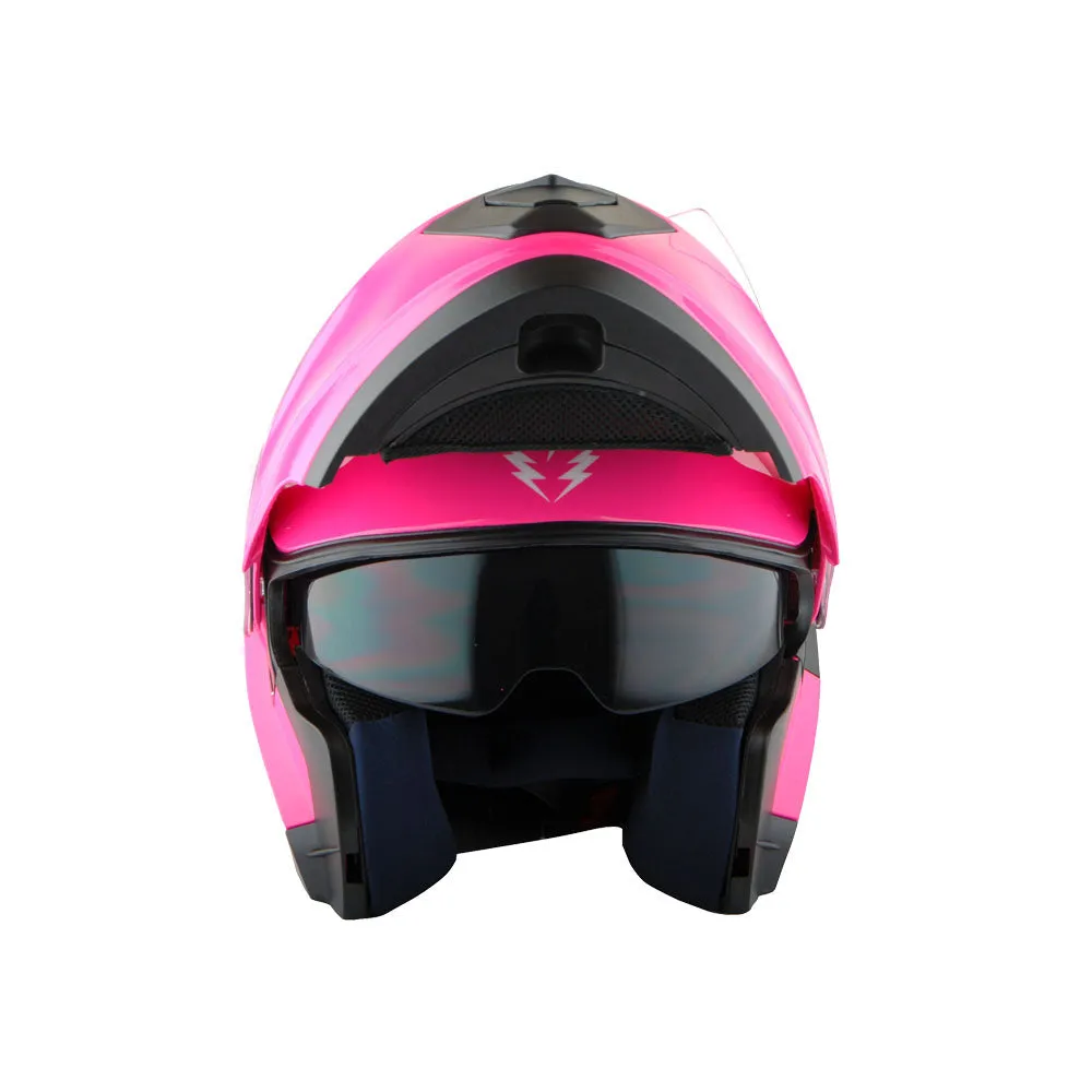 1Storm New Motorcycle Bike Modular Full Face Helmet Dual Visor Sun Shield with LED Tail Light   Motorcycle Bluetooth Headset: Modular901