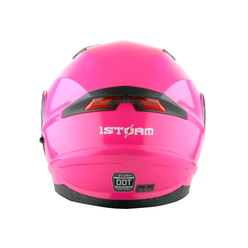 1Storm New Motorcycle Bike Modular Full Face Helmet Dual Visor Sun Shield with LED Tail Light   Motorcycle Bluetooth Headset: Modular901