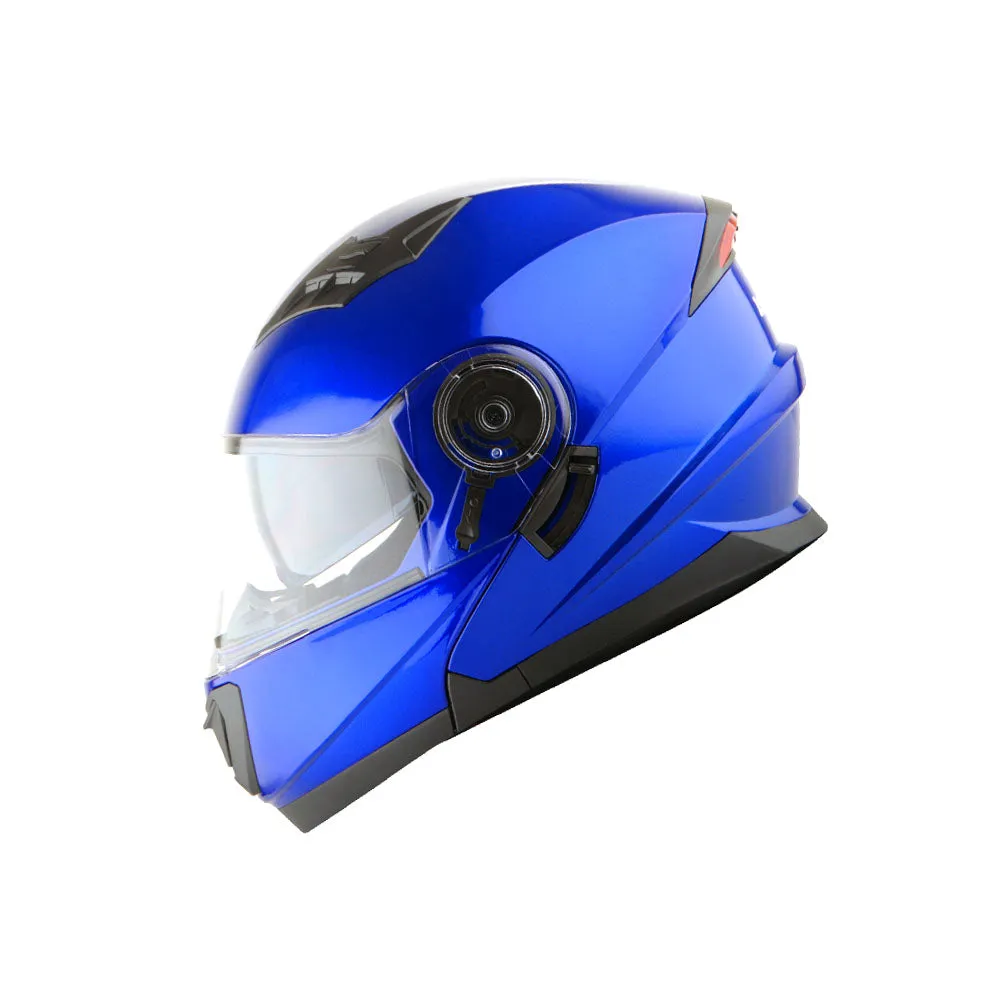 1Storm New Motorcycle Bike Modular Full Face Helmet Dual Visor Sun Shield with LED Tail Light   Motorcycle Bluetooth Headset: Modular901