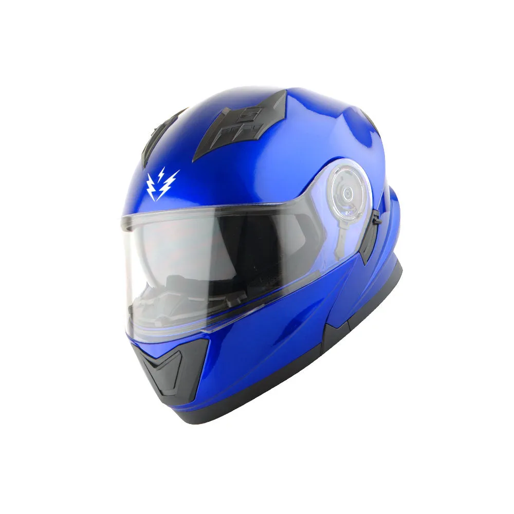 1Storm New Motorcycle Bike Modular Full Face Helmet Dual Visor Sun Shield with LED Tail Light   Motorcycle Bluetooth Headset: Modular901