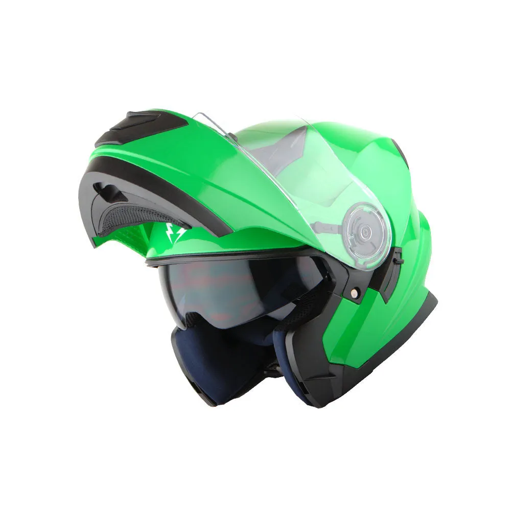 1Storm New Motorcycle Bike Modular Full Face Helmet Dual Visor Sun Shield with LED Tail Light   Motorcycle Bluetooth Headset: Modular901