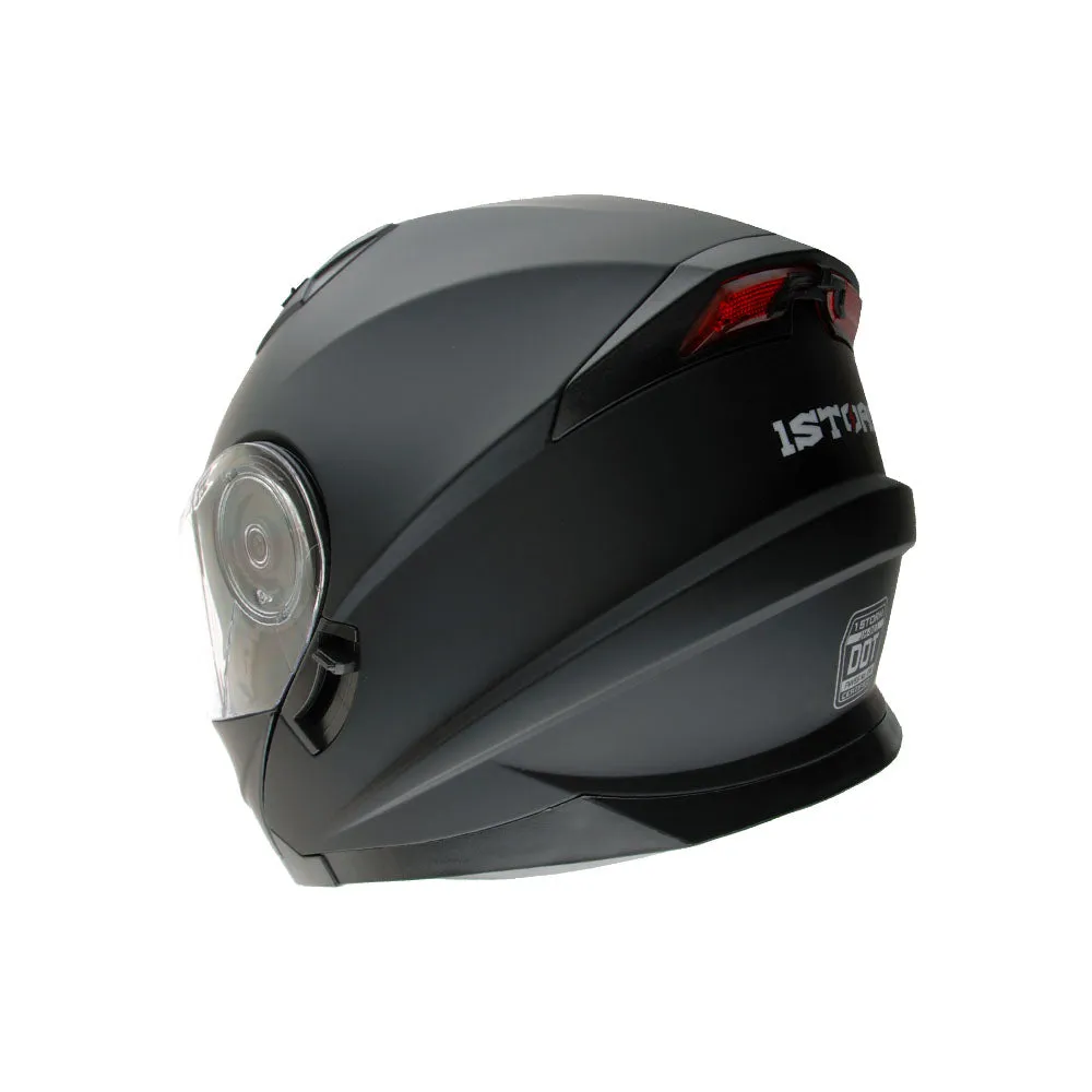 1Storm New Motorcycle Bike Modular Full Face Helmet Dual Visor Sun Shield with LED Tail Light   Motorcycle Bluetooth Headset: Modular901