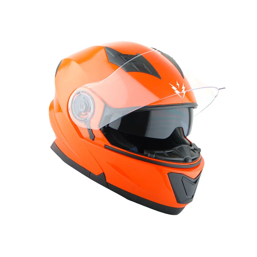 1Storm New Motorcycle Bike Modular Full Face Helmet Dual Visor Sun Shield with LED Tail Light   Motorcycle Bluetooth Headset: Modular901