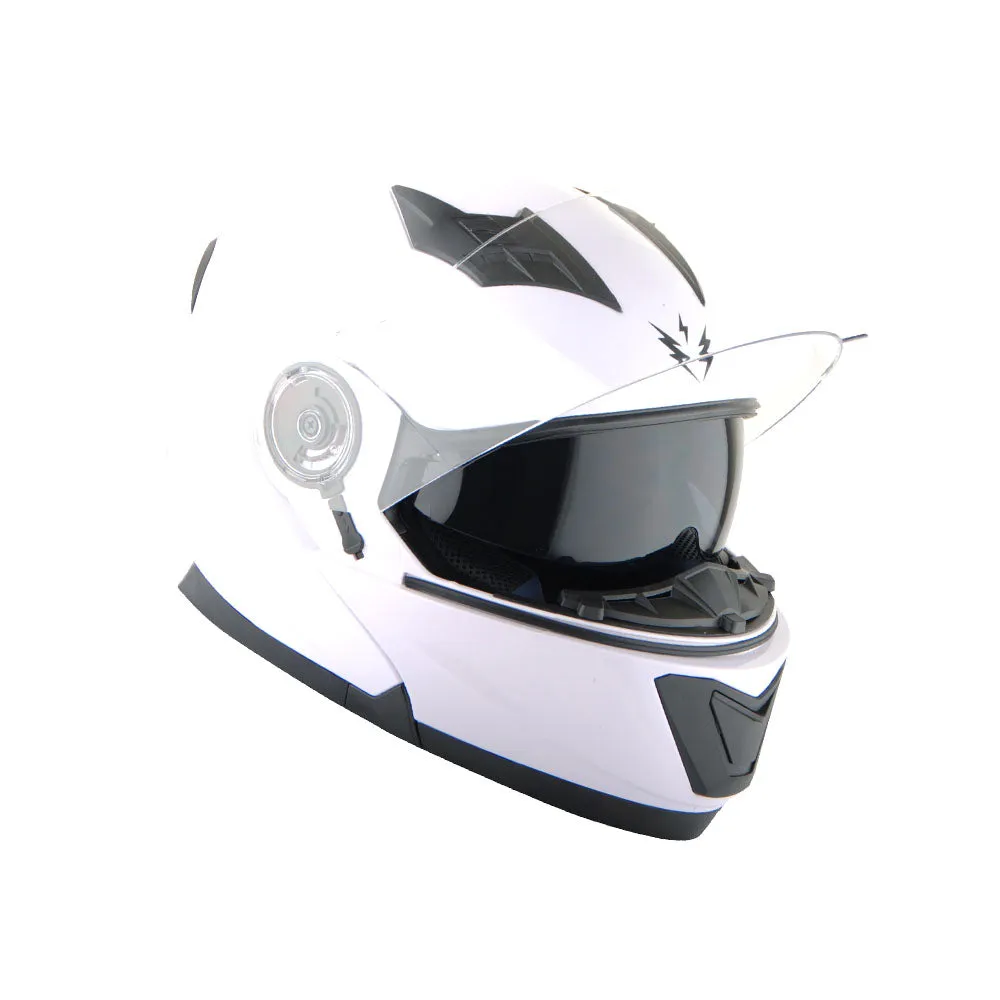 1Storm New Motorcycle Bike Modular Full Face Helmet Dual Visor Sun Shield with LED Tail Light   Motorcycle Bluetooth Headset: Modular901