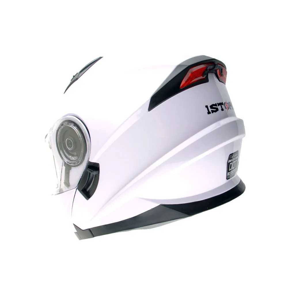 1Storm New Motorcycle Bike Modular Full Face Helmet Dual Visor Sun Shield with LED Tail Light   Motorcycle Bluetooth Headset: Modular901