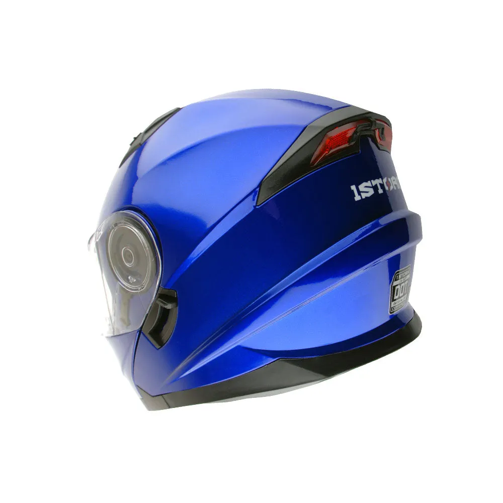 1Storm New Motorcycle Bike Modular Full Face Helmet Dual Visor Sun Shield with LED Tail Light   Motorcycle Bluetooth Headset: Modular901