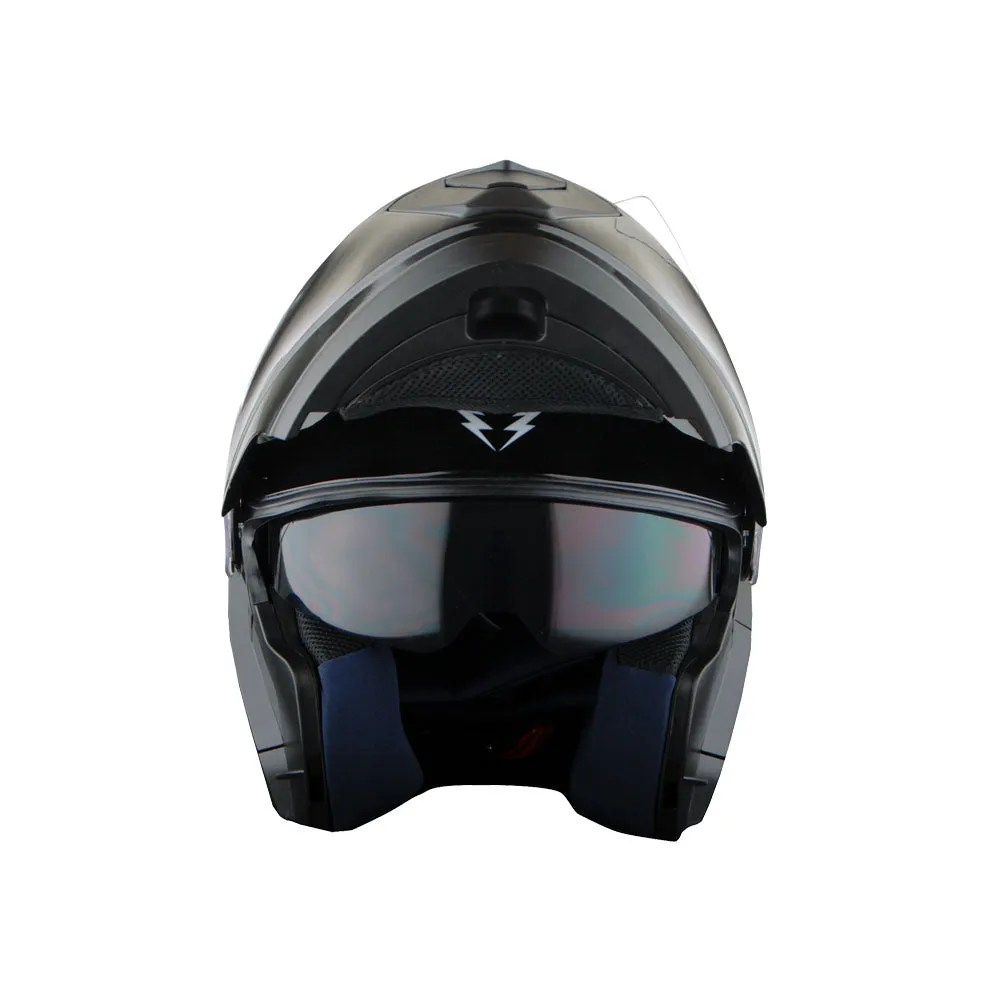 1Storm New Motorcycle Bike Modular Full Face Helmet Dual Visor Sun Shield with LED Tail Light   Motorcycle Bluetooth Headset: Modular901