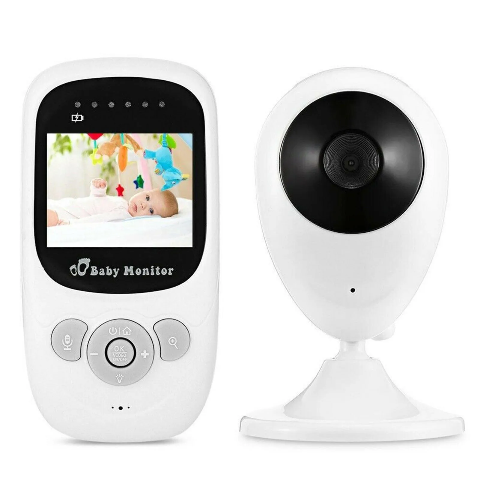 2.4 Inches LCD Baby Monitor Two-Way Audio 2.4G Wirelessly Temperature Detection Night Vision Home Security Camera Built-in Lullabies for Baby Pet Elderly