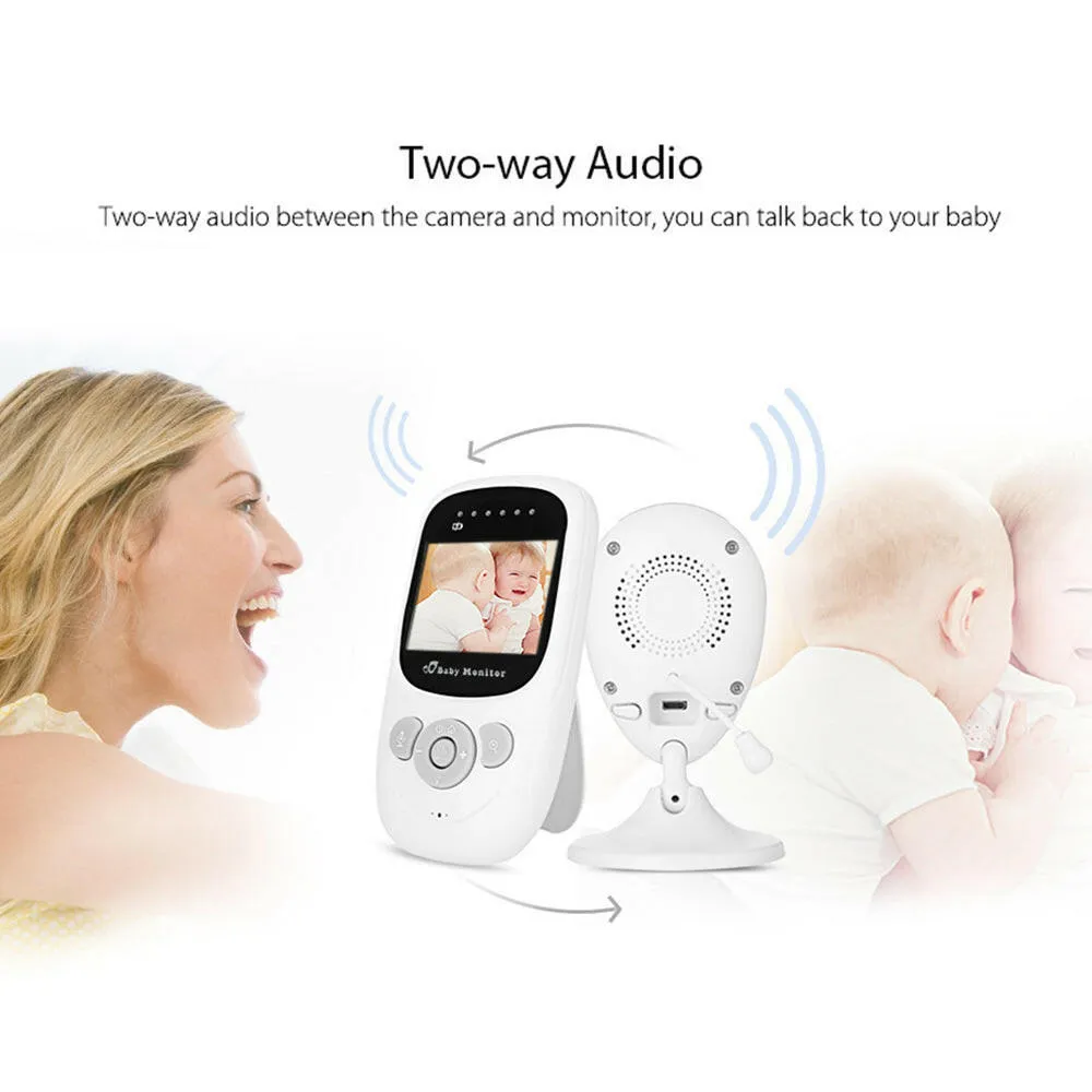 2.4 Inches LCD Baby Monitor Two-Way Audio 2.4G Wirelessly Temperature Detection Night Vision Home Security Camera Built-in Lullabies for Baby Pet Elderly