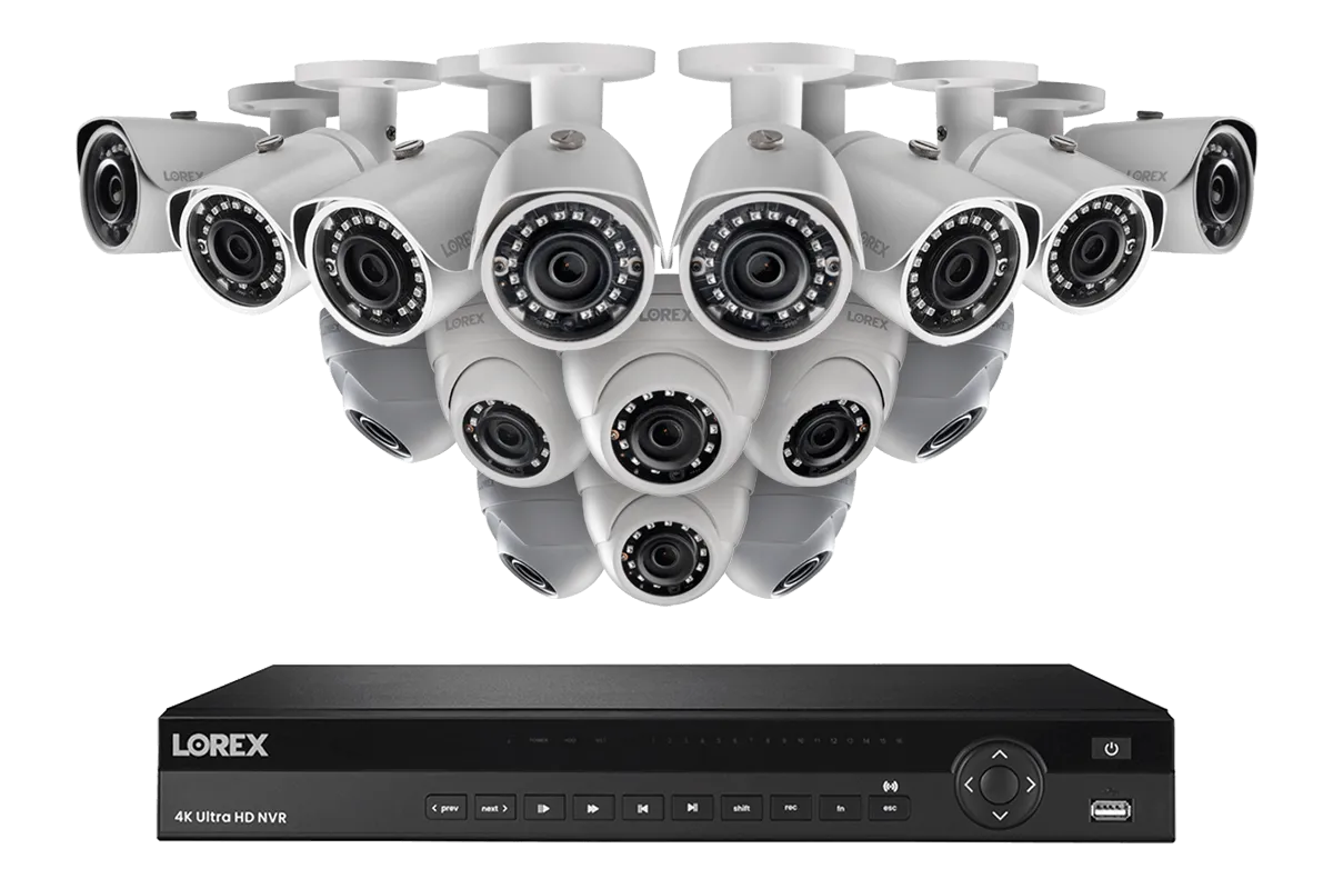 2K IP Security Camera System with 16 Channel NVR and 16 Outdoor 5MP IP Cameras