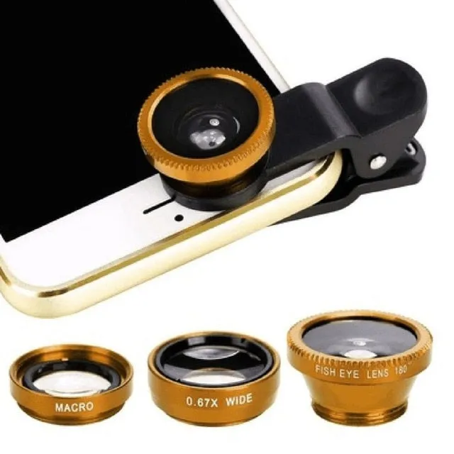 3-in-1 Wide Angle Macro Fisheye Camera Lens Kits for all Mobile Phone