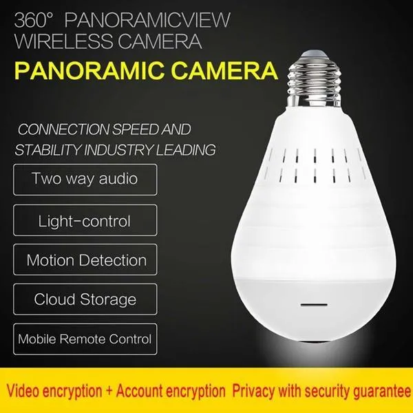 323 Panoramic Camera Light Bulb (WiFi Wireless Smart spy Bulb)