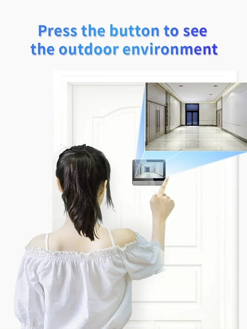 4.3InchTuya Peephole Door Viewer Camera Wifi Doorbell Video Intercom Monitor Motion Detection Video-eye Wireless Ring Intercom