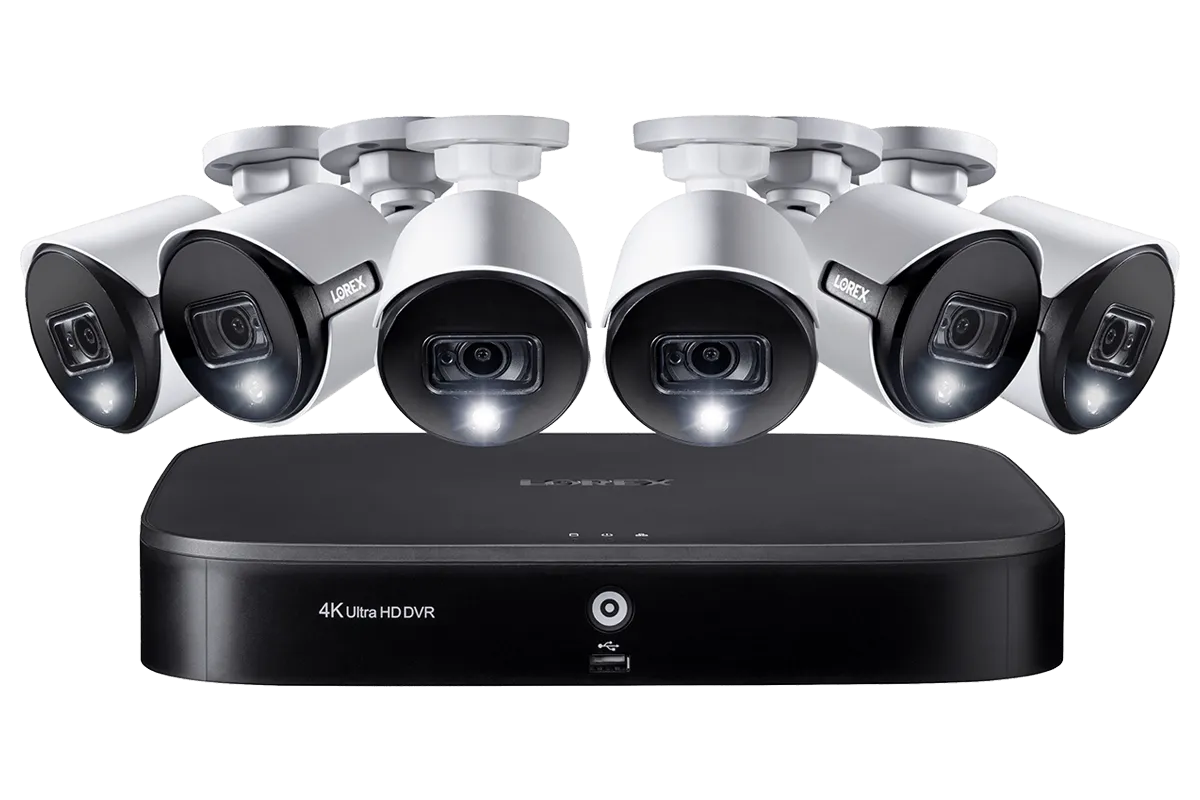 4K Ultra HD 8 Channel Security System with 6 Active Deterrence 4K (8MP) Cameras