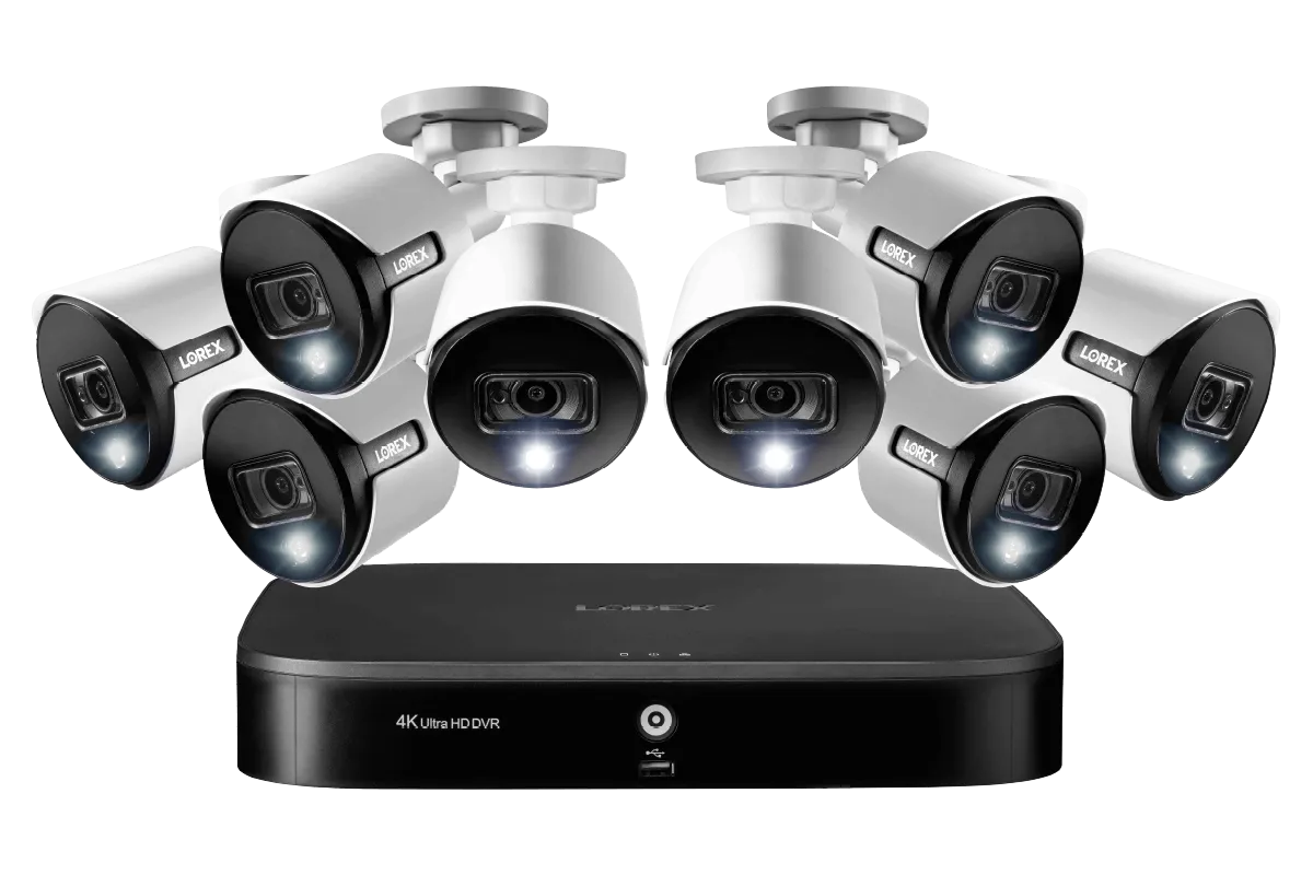 4K Ultra HD 8-Channel Security System with 8 5MP Active Deterrence Cameras, Advanced Motion Detection and Smart Home Voice Control