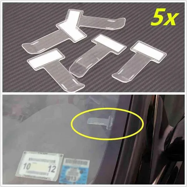 5-Pack: Car Vehicle Parking Ticket Permit Holder Clip Sticker