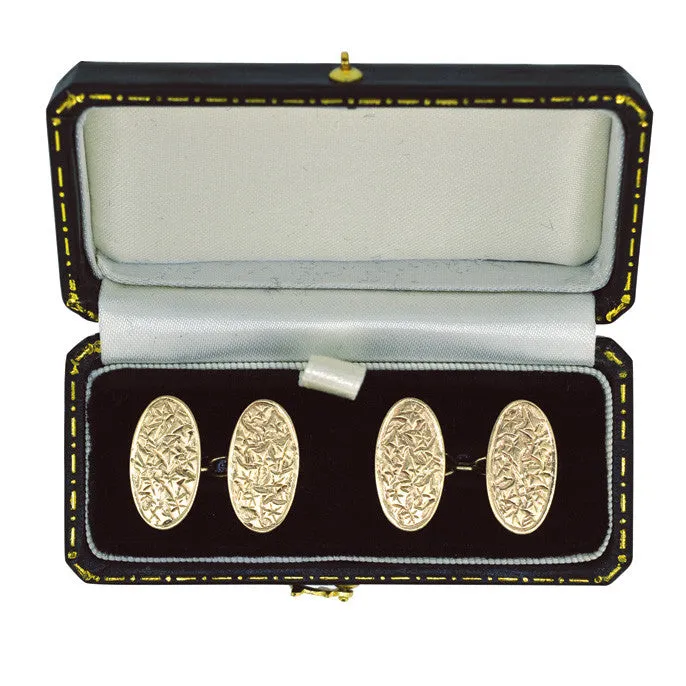 9ct engraved Cuff Links