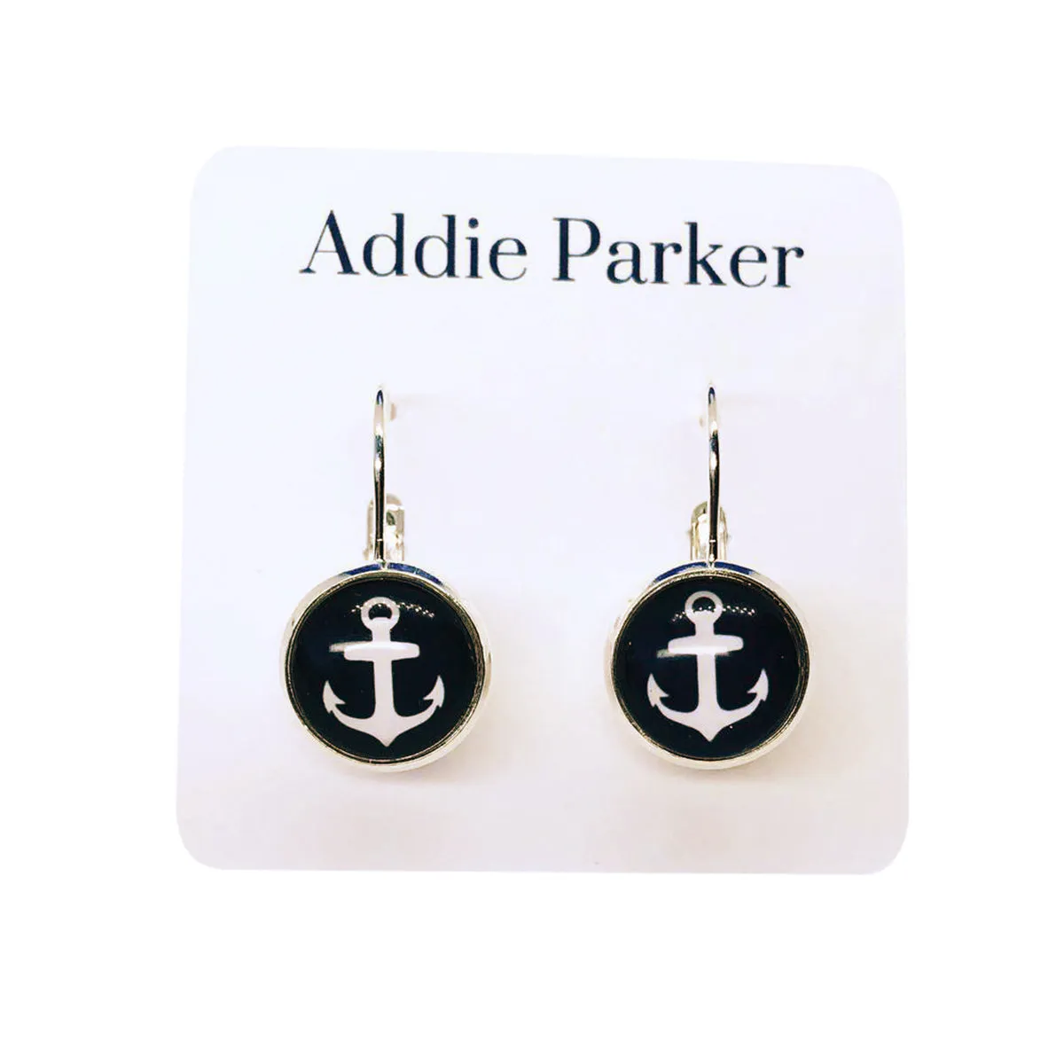 ADDIE PARKER ANCHORS NAVY/WHITE EARRINGS