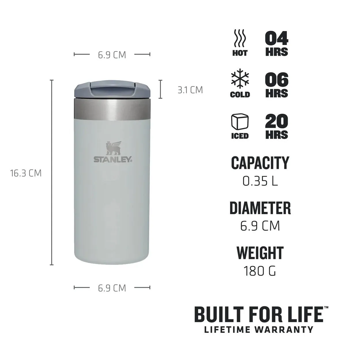 Aerolight™ Transit Mug | 0.35L - Fog Metallic