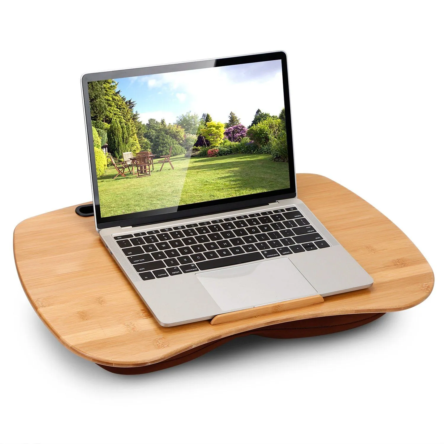 Bamboo Laptop Lap Desk with Pillow Cushion Stand Holder Table