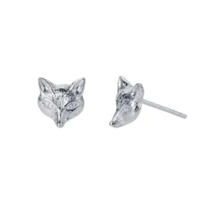 Christin Ranger Silver Fox Stud Earrings