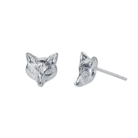 Christin Ranger Silver Fox Stud Earrings