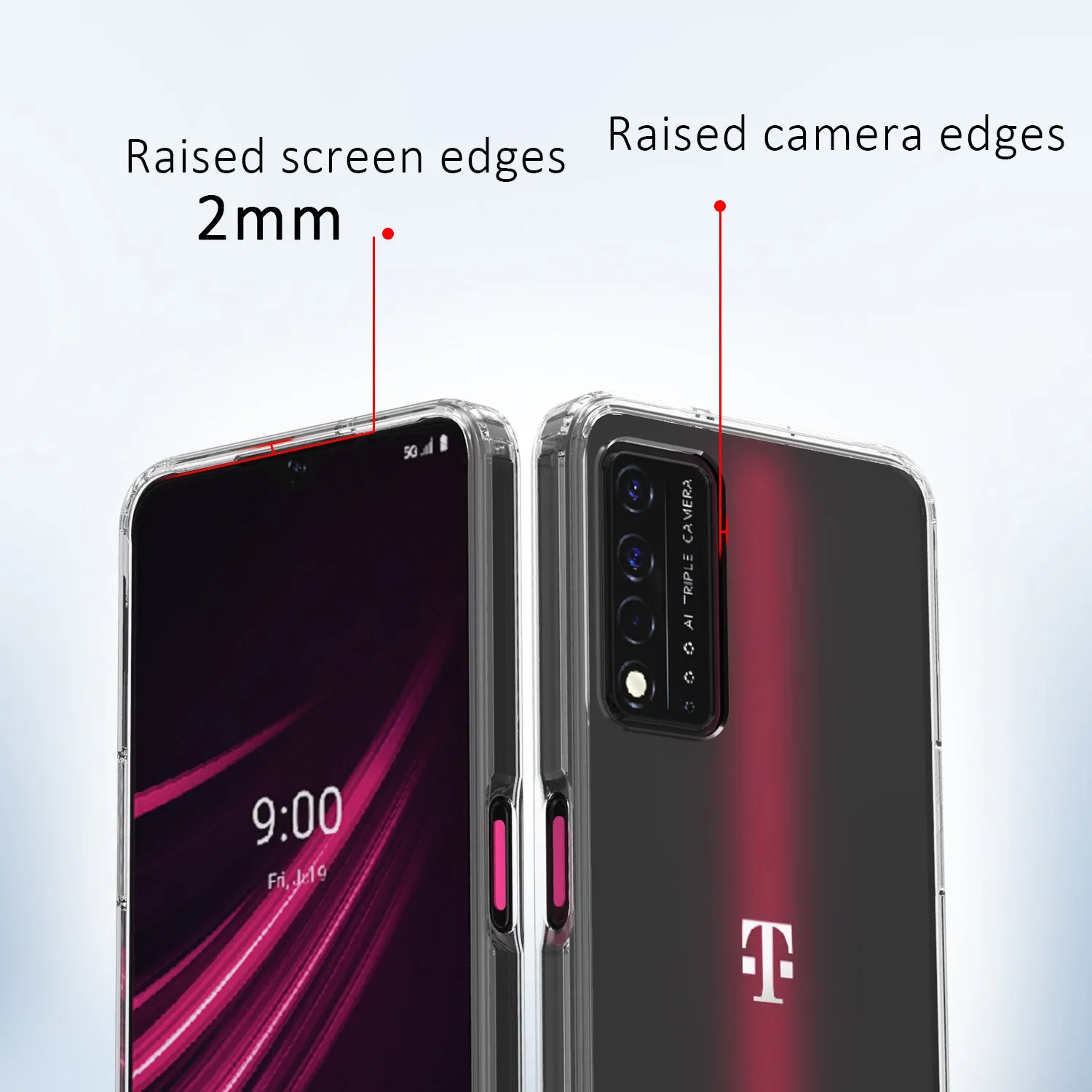 Clear Flex-Gel Case Case Cover for T-Mobile Revvl V  5G