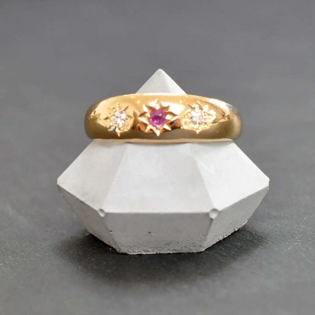 Diamond & Ruby Gypsy Ring