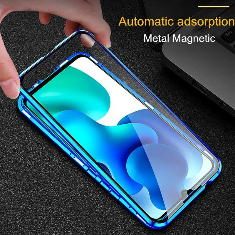 GINMIC Sword Magnetic Aluminum Metal Bumper Camera Lens Protection Front Back Tempered Glass Case Cover