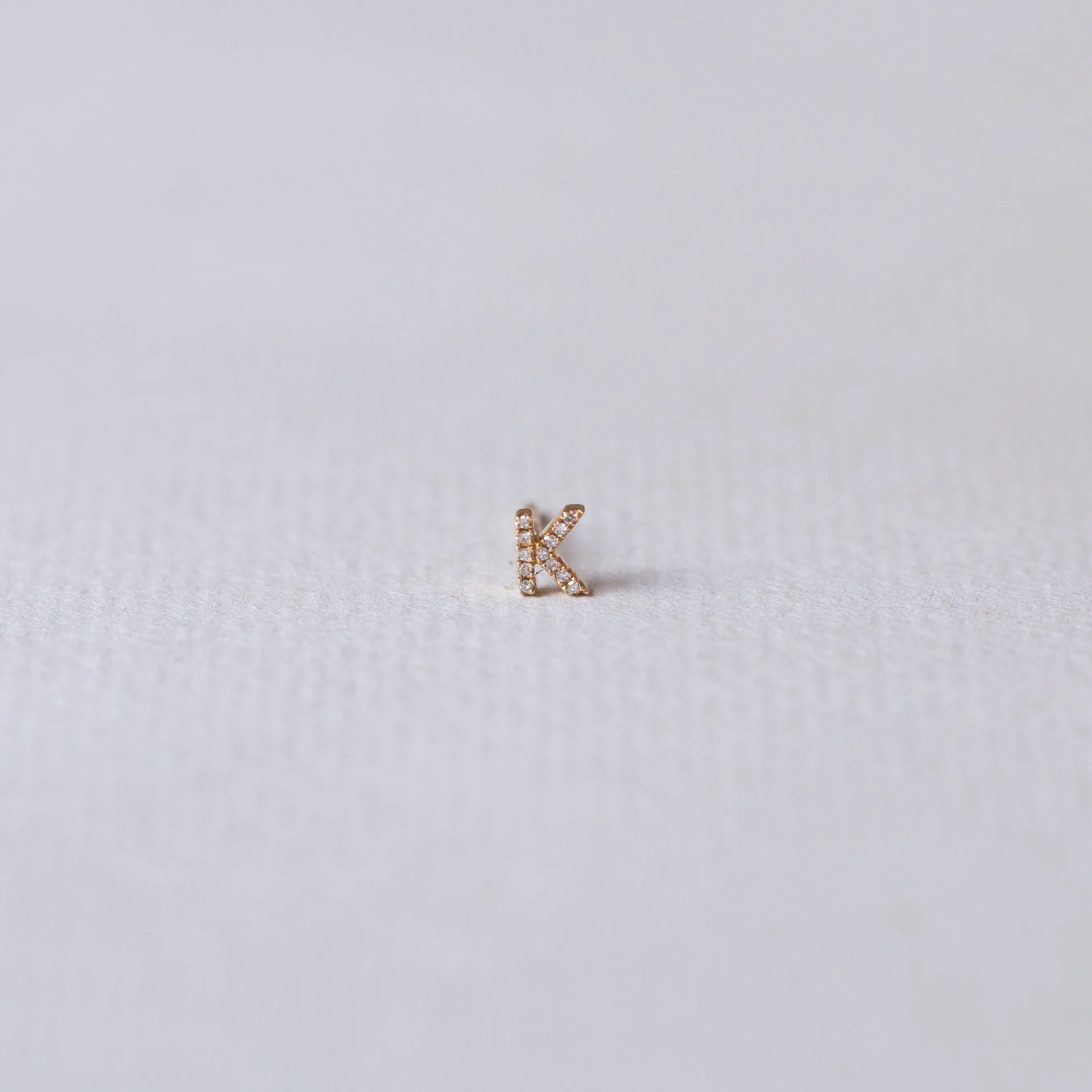 Gold Diamond Letter Stud Earrings