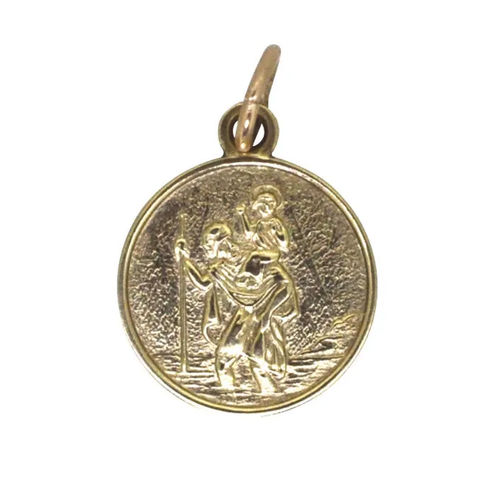 Gold St Christopher Pendant