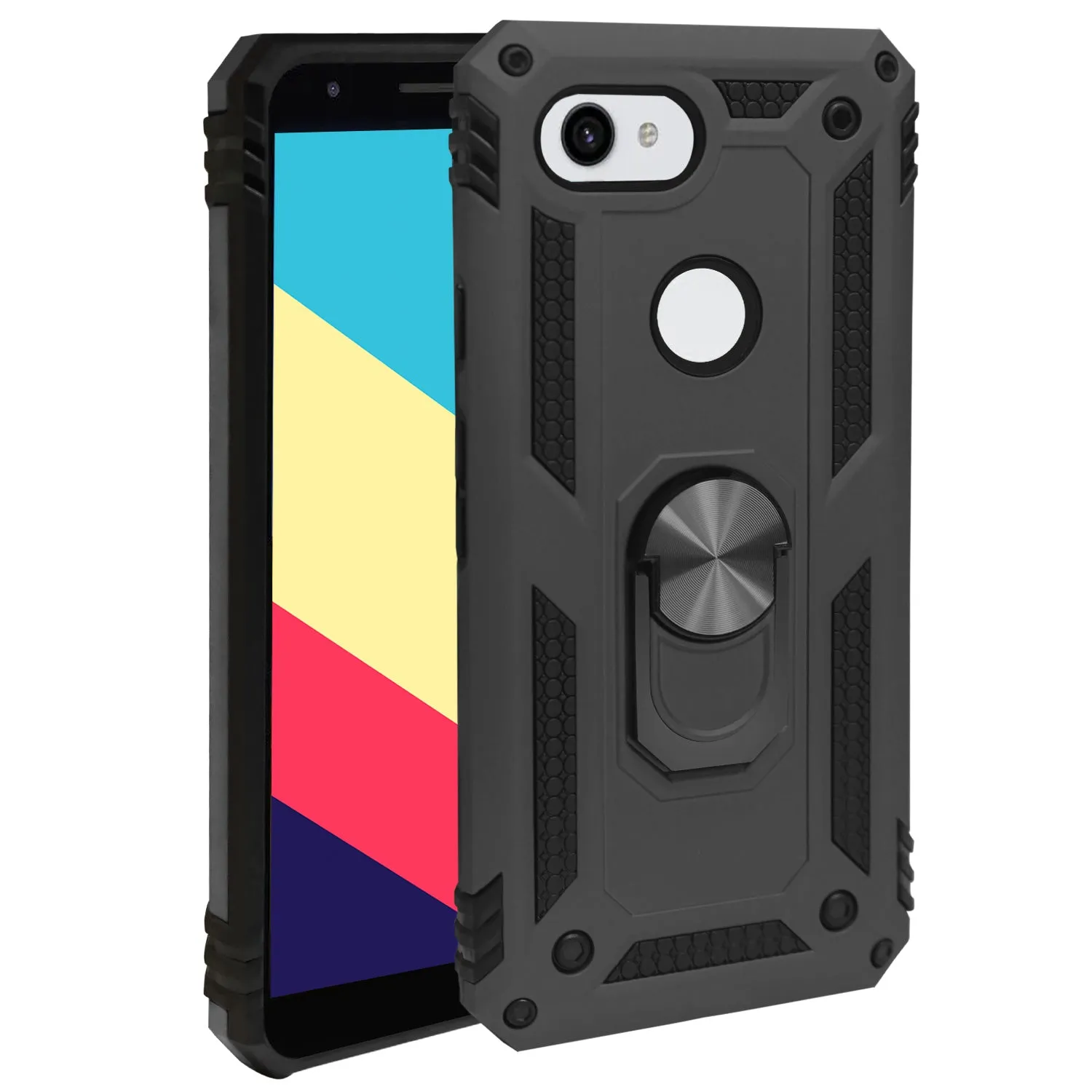 Google Pixel 3a XL Case - Heavy-Duty, Ring Holder