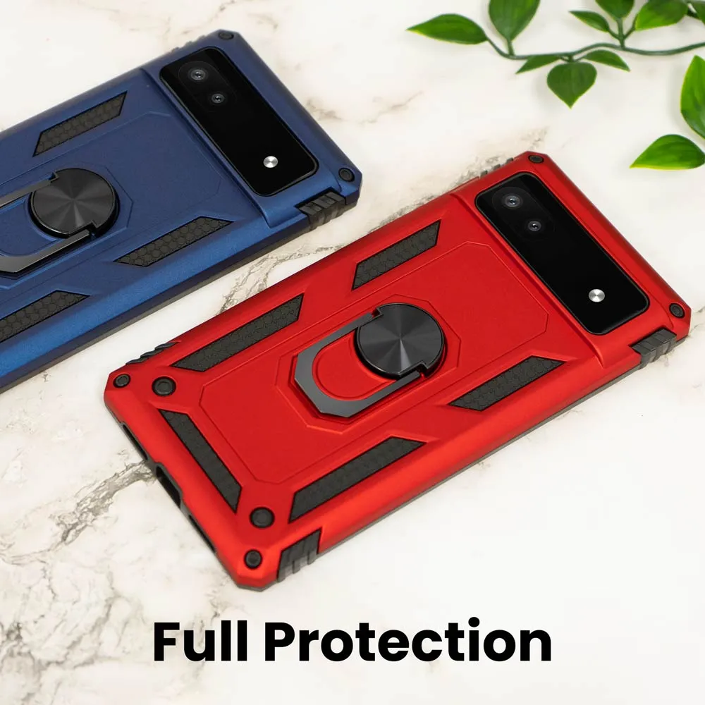 Google Pixel 6A Case, Heavy-Duty and Ring Holder