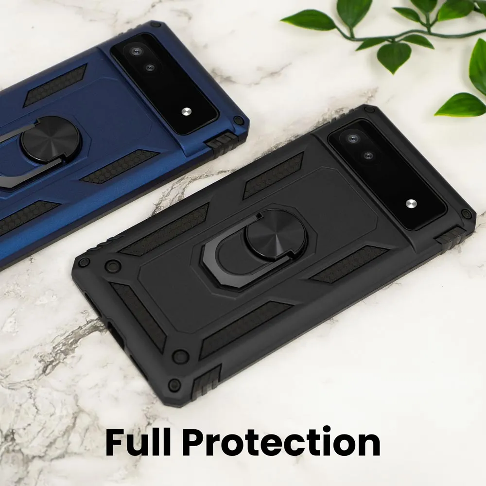 Google Pixel 6A Case, Heavy-Duty and Ring Holder