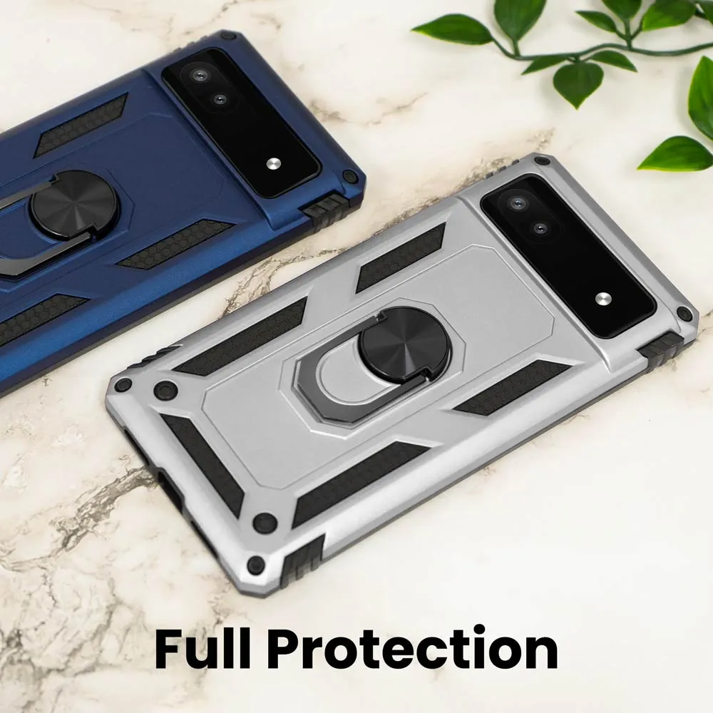 Google Pixel 6A Case, Heavy-Duty and Ring Holder