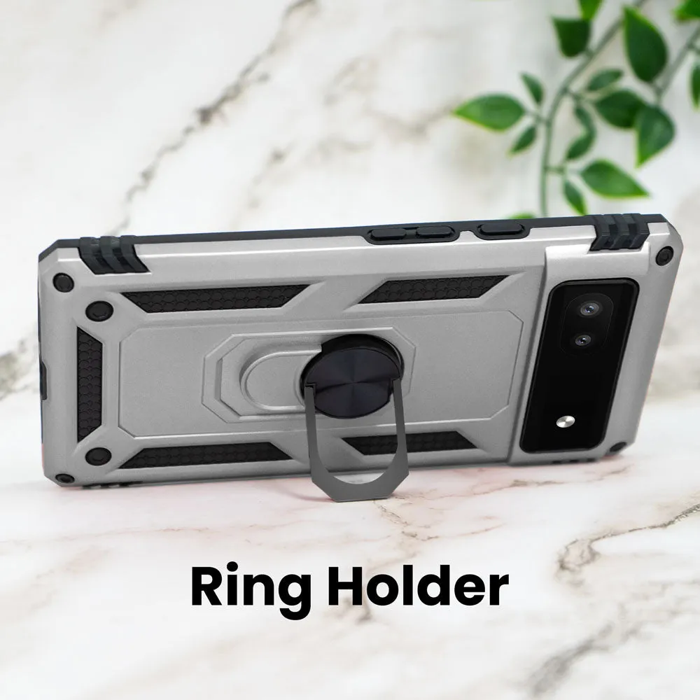 Google Pixel 6A Case, Heavy-Duty and Ring Holder