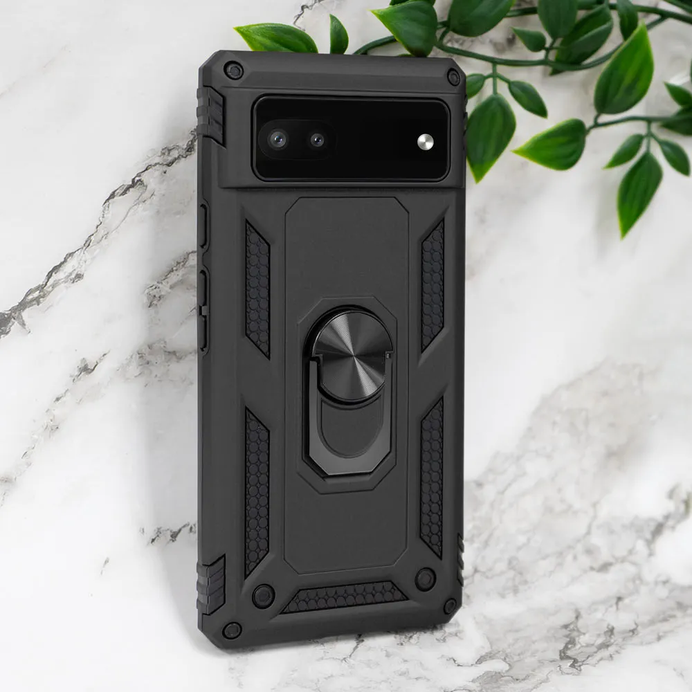 Google Pixel 6A Case, Heavy-Duty and Ring Holder