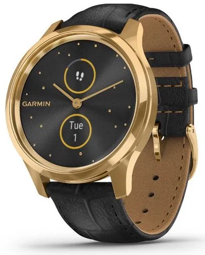 GRM Watch Vivomove Luxe Gold PVD Black EmBOSed Leather