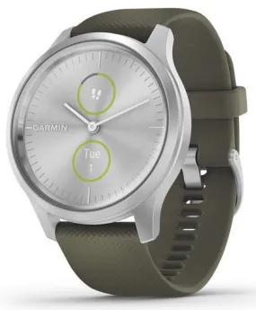 GRM Watch Vivomove Style Silver Aluminium Case Moss Silicone