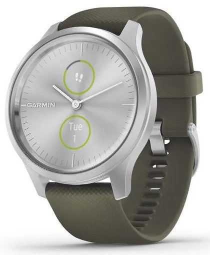 GRM Watch Vivomove Style Silver Aluminium Case Moss Silicone