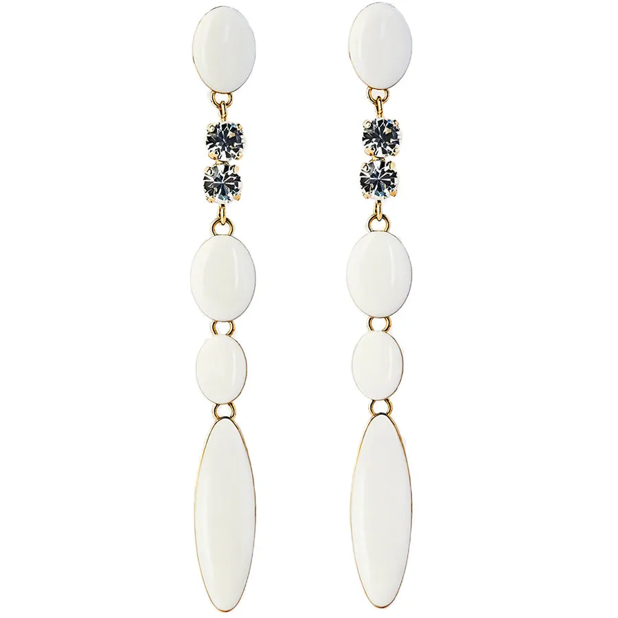 HANDENAMLED EARRING "TIPPY TOES" IN WHITE