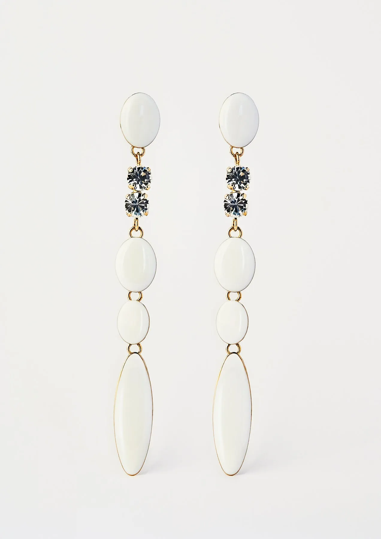 HANDENAMLED EARRING "TIPPY TOES" IN WHITE