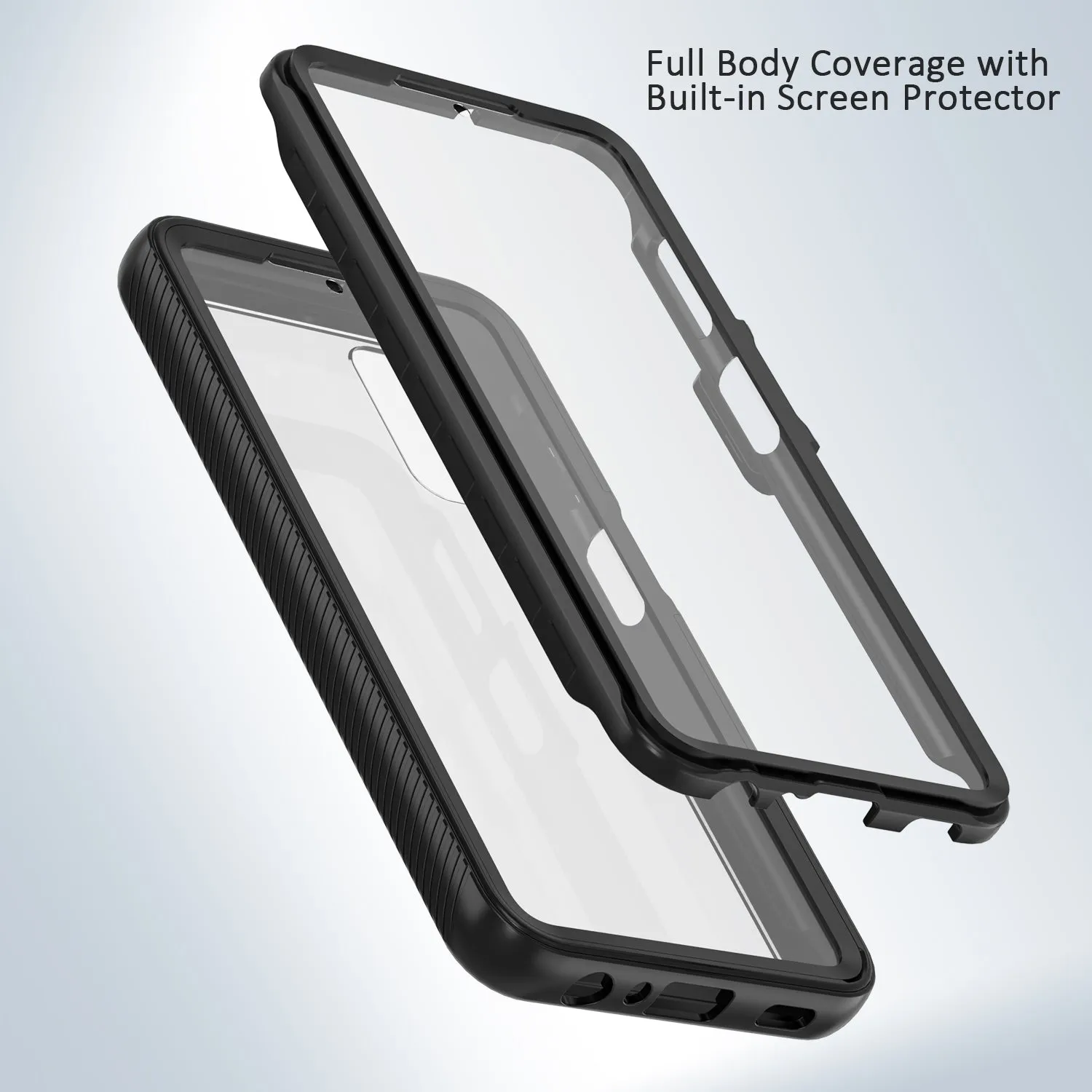 Heavy Duty Case Built-in Screen Protector for Samsung Galaxy A32 5G - Full Body (Black)