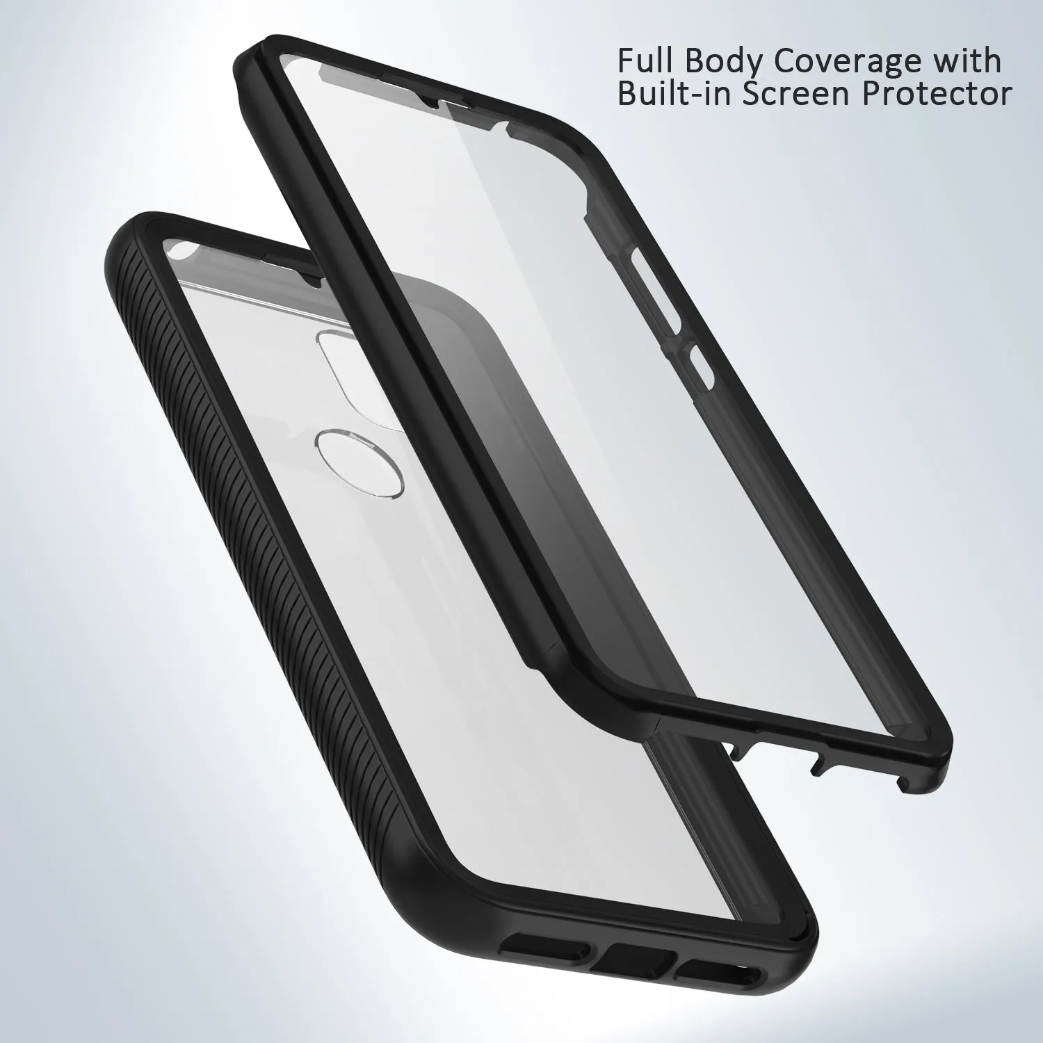 Heavy-Duty Case with Built-in Screen Protector for T-Mobile Revvl 4 Plus