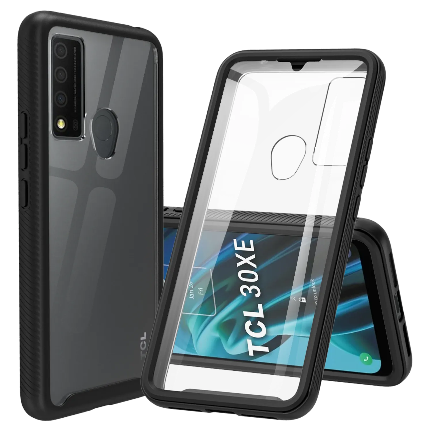 Heavy-Duty Case with Built-in Screen Protector for TCL 30 XE 5G