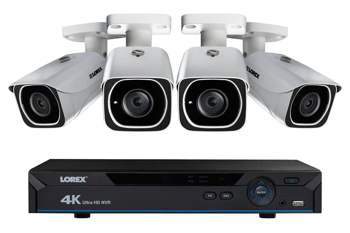 IP Camera System with 4 Ultra HD 4K Security Cameras & Lorex Cloud Connectivity