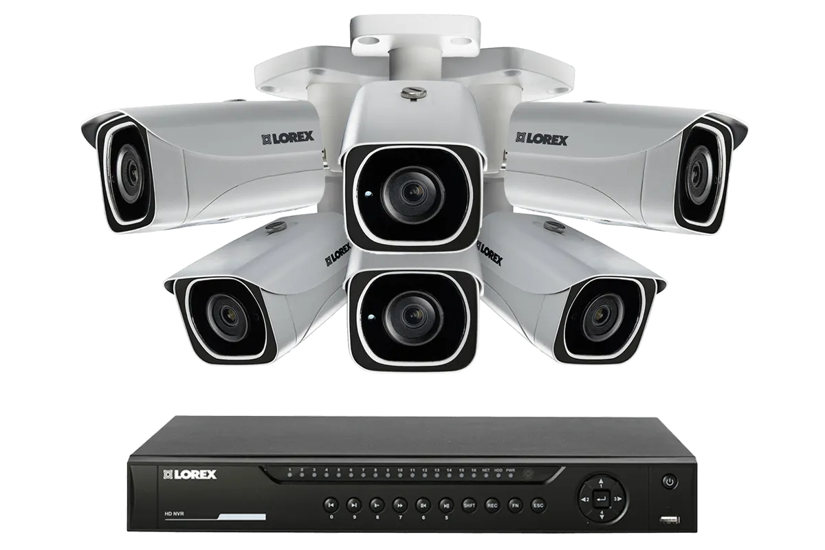 IP Camera System with 6 Ultra HD 4K Security Cameras & Lorex Cloud Connectivity