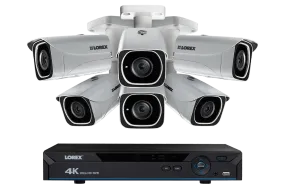 IP Camera System with 6 Ultra HD 4K Security Cameras & Lorex Cloud Connectivity